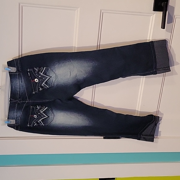 Angels Jeans cuffed capri length Juniors size 7 cotton spandex polyester Denim - Picture 6 of 8